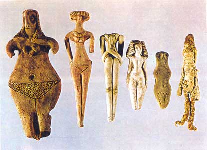 Fig. 40. Figurillas de la fertilidad. Petrie Collection, University college, Londres.