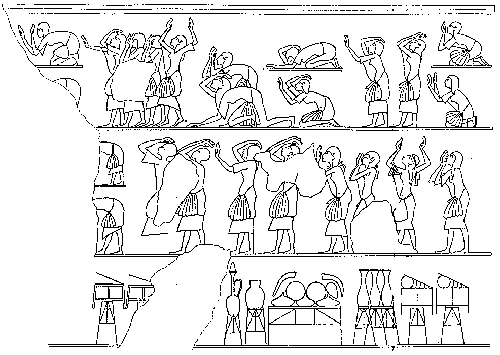 Fig. 12. Cámara Gamma. Continuación del muro C, como aparece en Atonou. Martin, G., The Royal Tomb of Amarna.