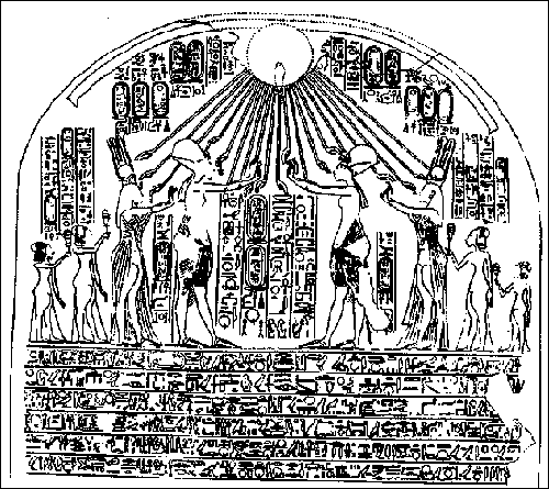 Copia de la linterna de la estela fronteriza S, realizada por G. Davis. Tiene un añadido con fecha del año 8, pero no aparece la tercera hija del rey.